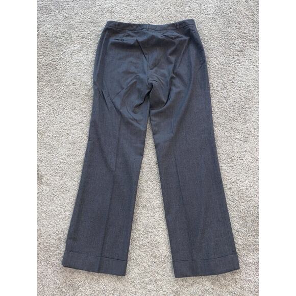 Brooks Brothers 346 Wool Stretch Wide Leg Pant Size 12 Gray Cuffed - Picture 3 of 4